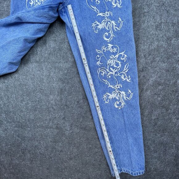 Vintage D'Mode Classix Jeans Womens 10 Embroidered Taper Mom High Rise - Picture 7 of 8